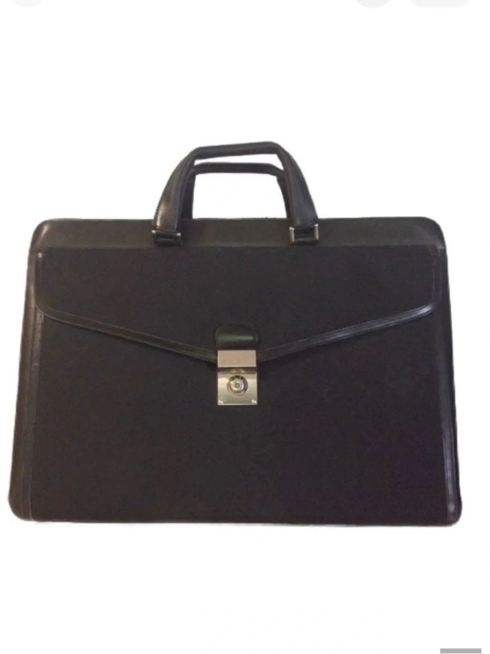 St. John Briefcase/Large Satchel/Black With Gold Hardware